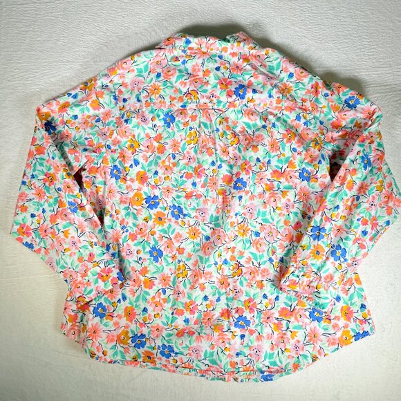 St. Johns Bay Colorful Floral Button Up Shirt Plus 2X 100% Cotton Long Sleeves - Picture 3 of 7